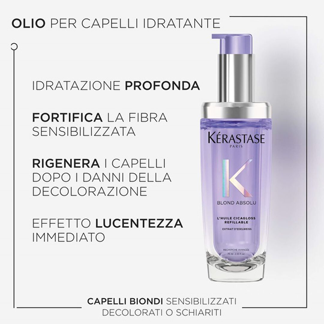 Kérastase Blond Absolu Huile Cicagloss 75 ml Ricaricabile - Olio per capelli