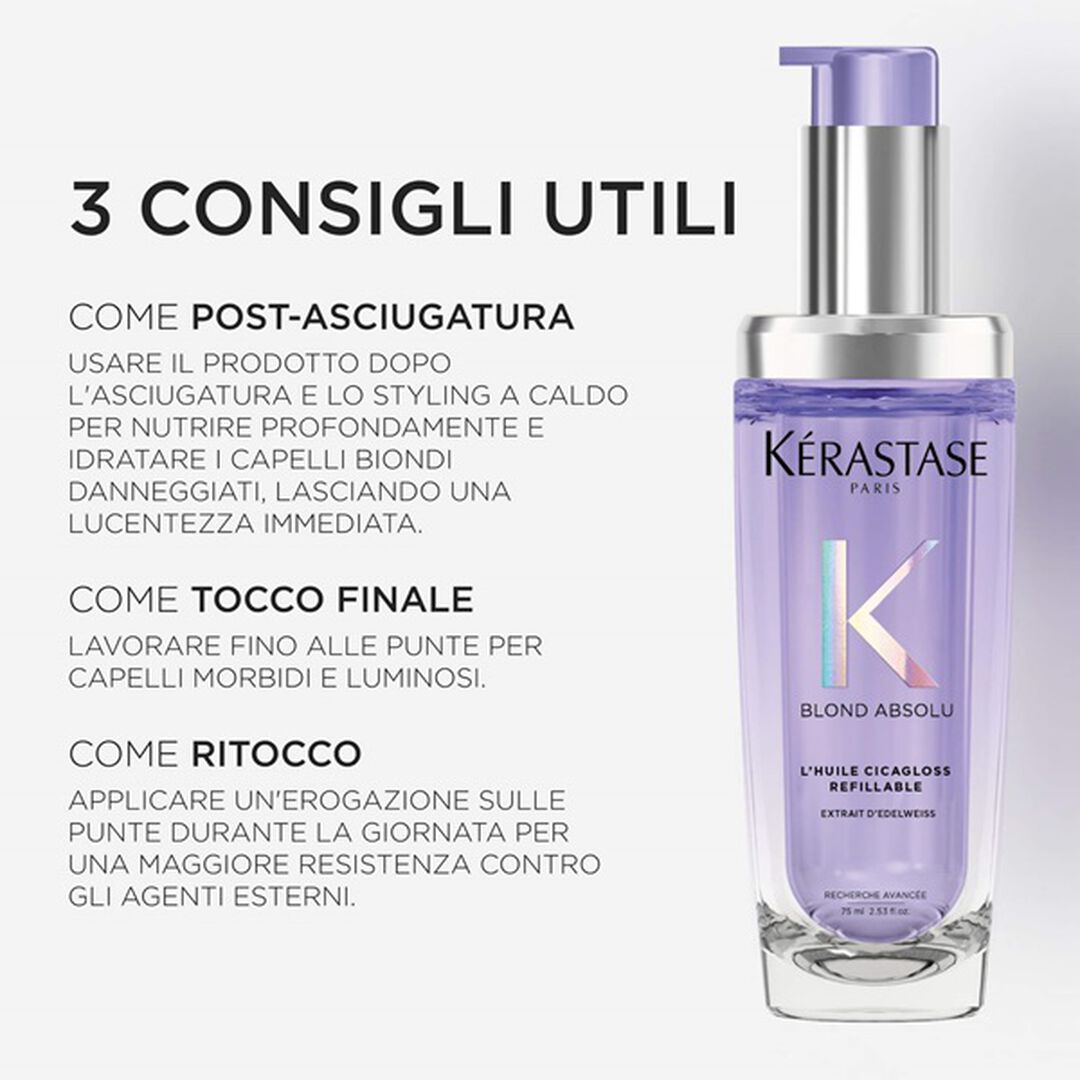 Kérastase Blond Absolu Huile Cicagloss 75 ml Ricaricabile - Olio per capelli
