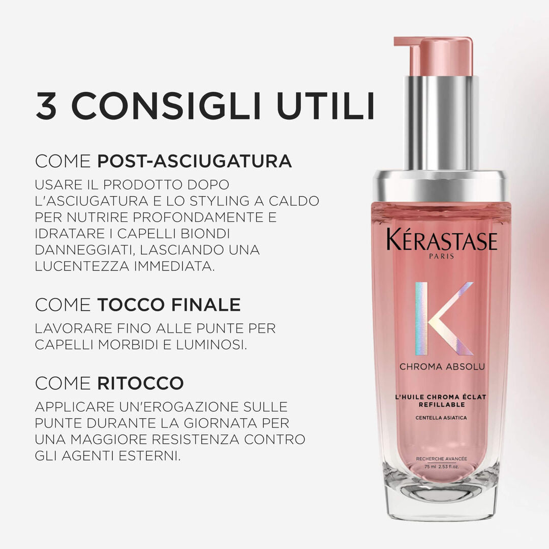 Kérastase Chroma Absolu Huile Chroma Éclat 75 ml Ricarica - Olio per capelli